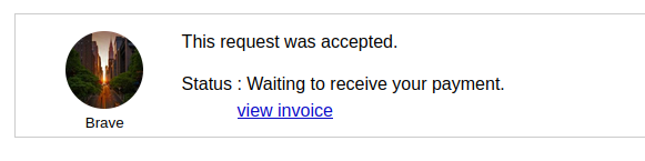 Buy request waiting payment