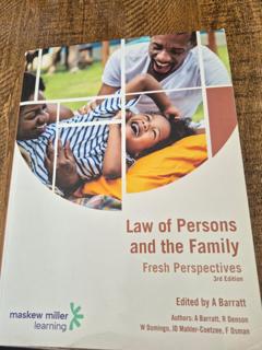 Law of Persons and the Family Fresh Perspectives - cover image