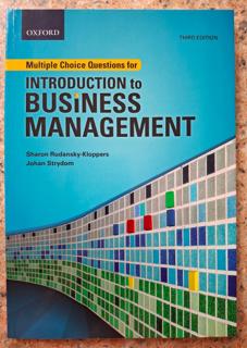 Multiple Choice Questions for Introduction to Business Management (3rd Edition) - Rudansky-Kloppers  - cover image