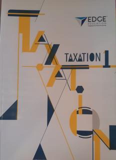 Taxation 1 - cover image