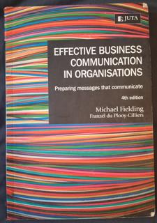 EFFECTIVE BUSINESS IN COMMUNICATION: Preparing messages that communicate - cover image